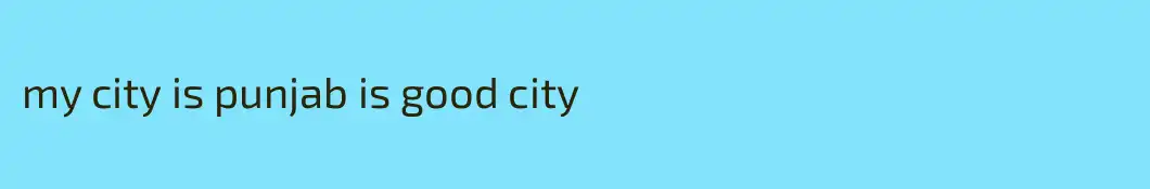 my city is punjab is good city